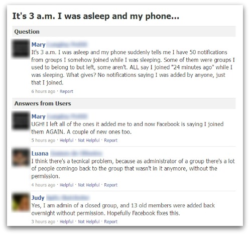 Complaints on Facebook