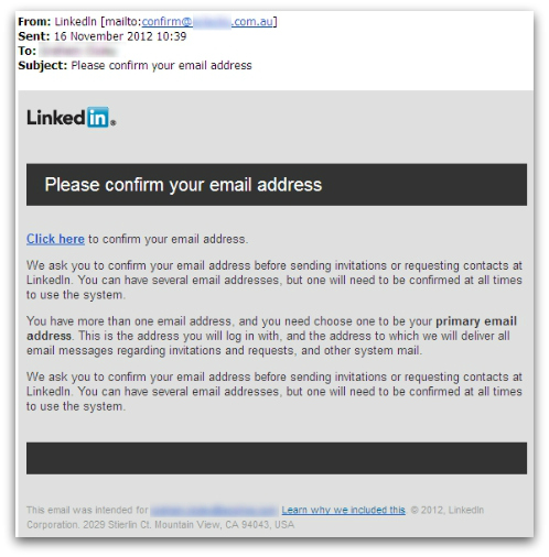 LinkedIn email spam