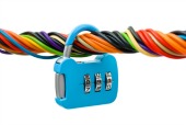 Padlocked cables, courtesy of Shutterstock