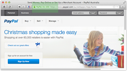 Paypal's real site