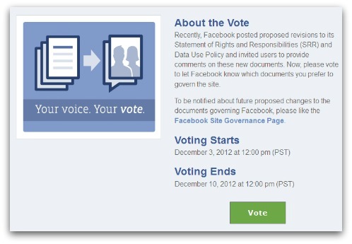 Facebook vote
