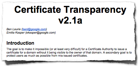 Certificate transparency