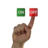 Finger turning off. Image from Shutterstock