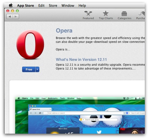 Old version of Opera in Mac App store