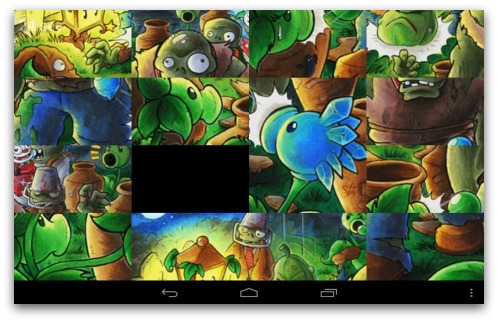 Fake Plants vs Zombies game - it's really a sliding jigsaw puzzle