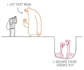 Bear and snakes