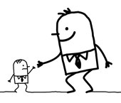 Man helping small one, courtesy of Shutterstock