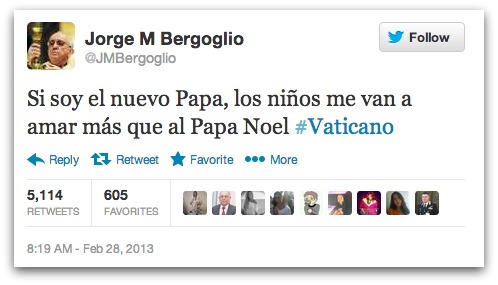 An odd tweet for a future pope