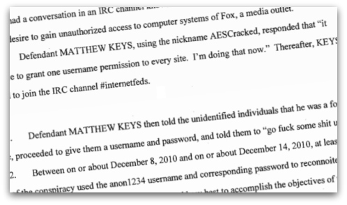 Part of indictment against Matthew Keys