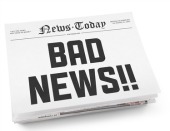 Bad news paper. Image from Shutterstock