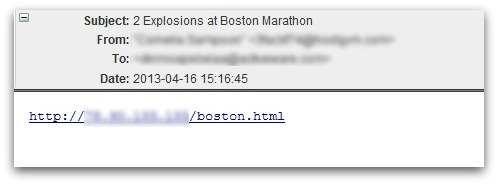 Malicious email about Boston Marathon bombing
