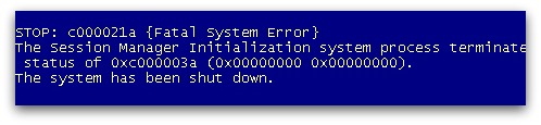 Windows fatal system error