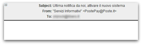 Italian phishing email