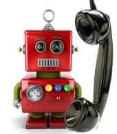 Robot with telephone. Image from Shutterstock