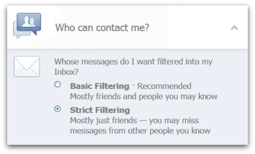 Who can contact you on Facebook?