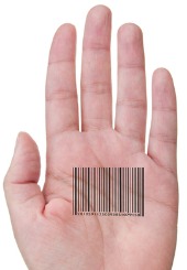 Hand bar code, courtesy of Shutterstock