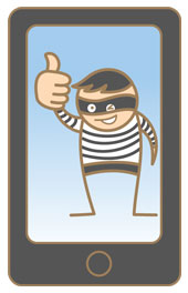 Mobile phone thief. Image courtesy of Shutterstock.