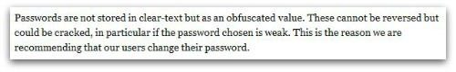 Password text