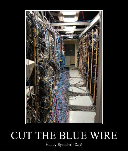 Cut the blue wire
