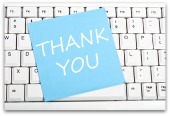 Thank you note. Image courtesy of Shutterstock.