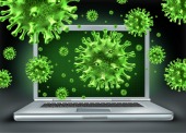Viruses on laptops. Image courtesy of Shutterstock