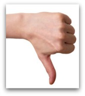 Thumbs down. Image courtesy of Shutterstock.