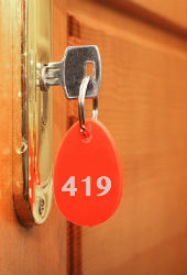 Hotel room key, image courtesy of Shutterstock