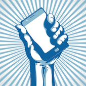 Image of mobile and hand courtesy of Shutterstock
