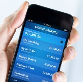 Mobile banking app. Image courtesy of Shutterstock
