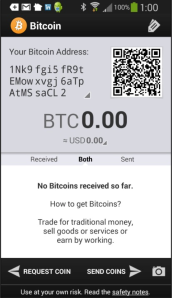 Bitcoin wallet screenshot