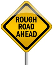 Rough road ahead sign. Image courtesy of Shutterstock