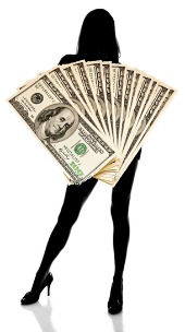 Woman and cash. Images courtesy of Shutterstock