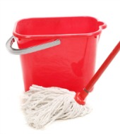 Mop and bucket. Image courtesy of Shutterstock.