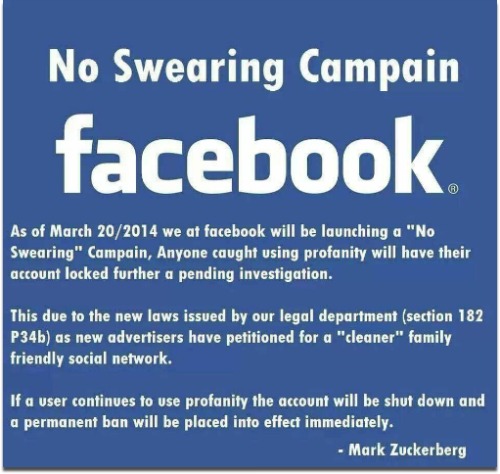 Facebook No Swearing