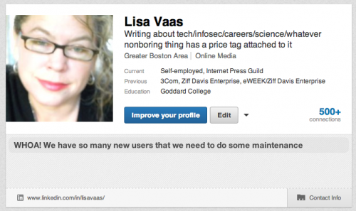 Lisa Vaas, LinkedIn screenshot
