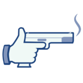 Image of Facebook style gun courtesy of Shutterstock