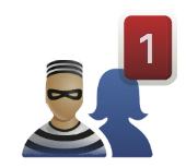 Image of robber and Facebook friends courtesy of Shutterstock
