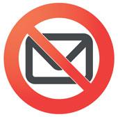 Email ban. Image courtesy of Shutterstock