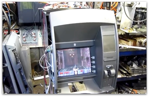 Still from YouTube video - Doom on an ATM - Aussie50
