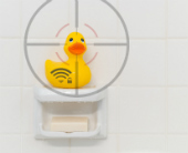 Composite image of duck, Wi-Fi and crosshairs, courtesy of Shutterstock