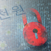 Composite image of padlock and Korean Won note courtesy of Shutterstock