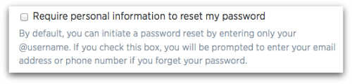 Reset password Twitter privacy and security settings