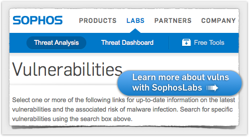 Click to visit our Vulnerabilities page...