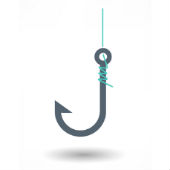 Phishing hook courtesy of Shutterstock
