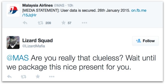 Malaysia Airlines tweet