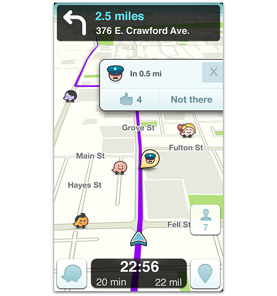 Police alert on Waze