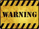 Warning. Image courtesy of Shutterstock.