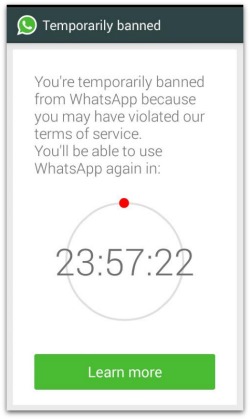 WhatsApp notice