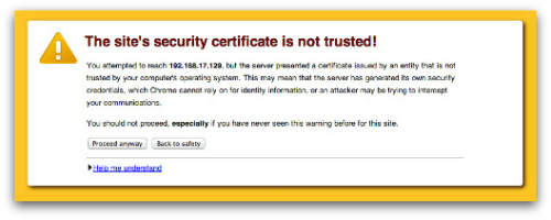 Your security certificate is not trusted