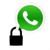 WhatsApp logo and padlock